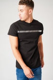 SILVER STRIPE BLACK T-SHIRT