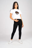 DON SEQUIN WHITE CROPPED T-SHIRT