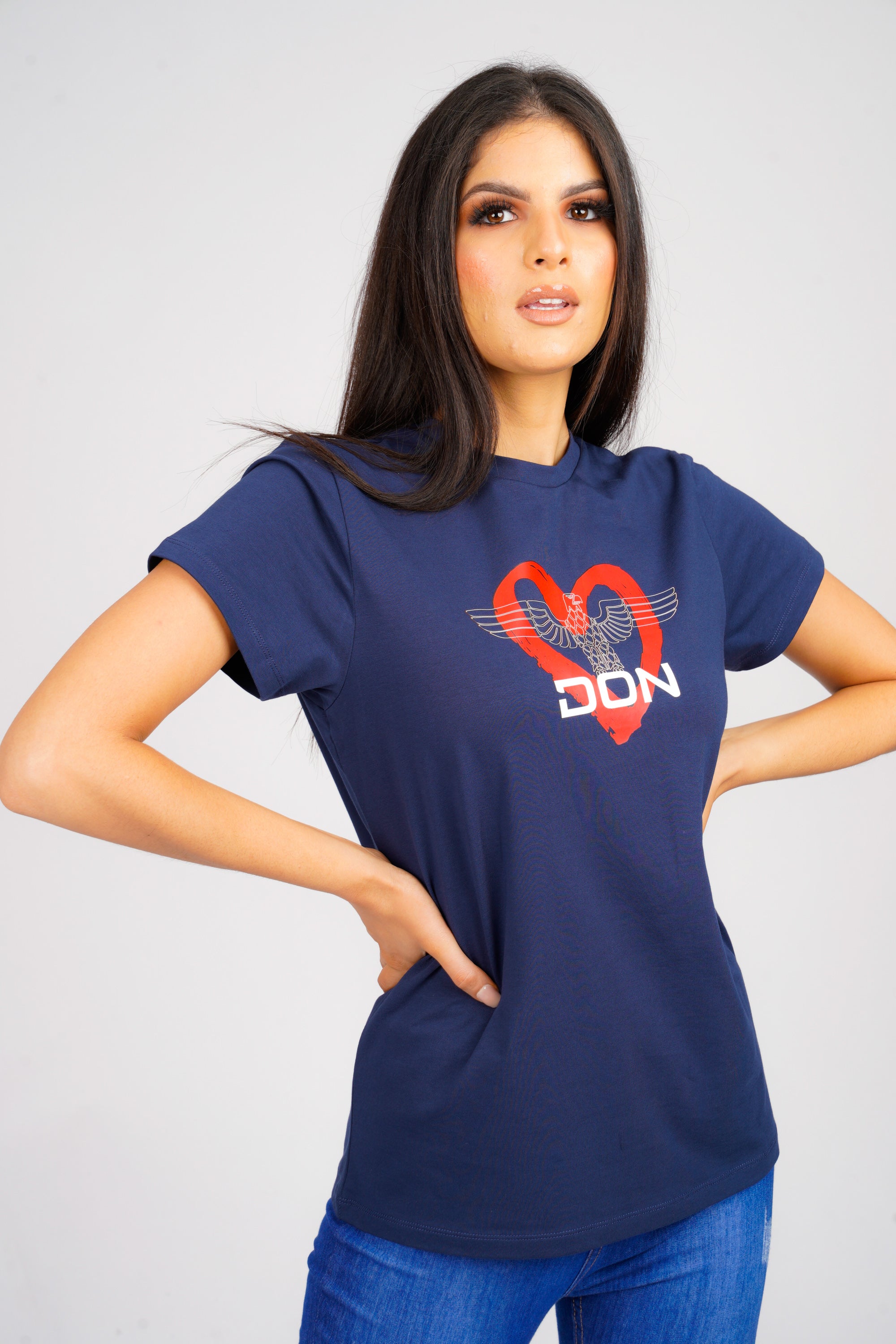 DON LOVE EAGLE NAVY T-SHIRT