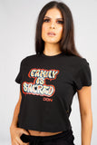 DON FAMILY IS SACRED BLACK CROPPED T-SHIRT