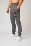 DON APPLIQUE GREY MARL AND DARK PURPLE JOGGERS - Don Jeans