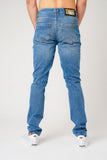 DON LIGHT DENIM JEANS WITH GOLD PLATED BADGE - Don Jeans