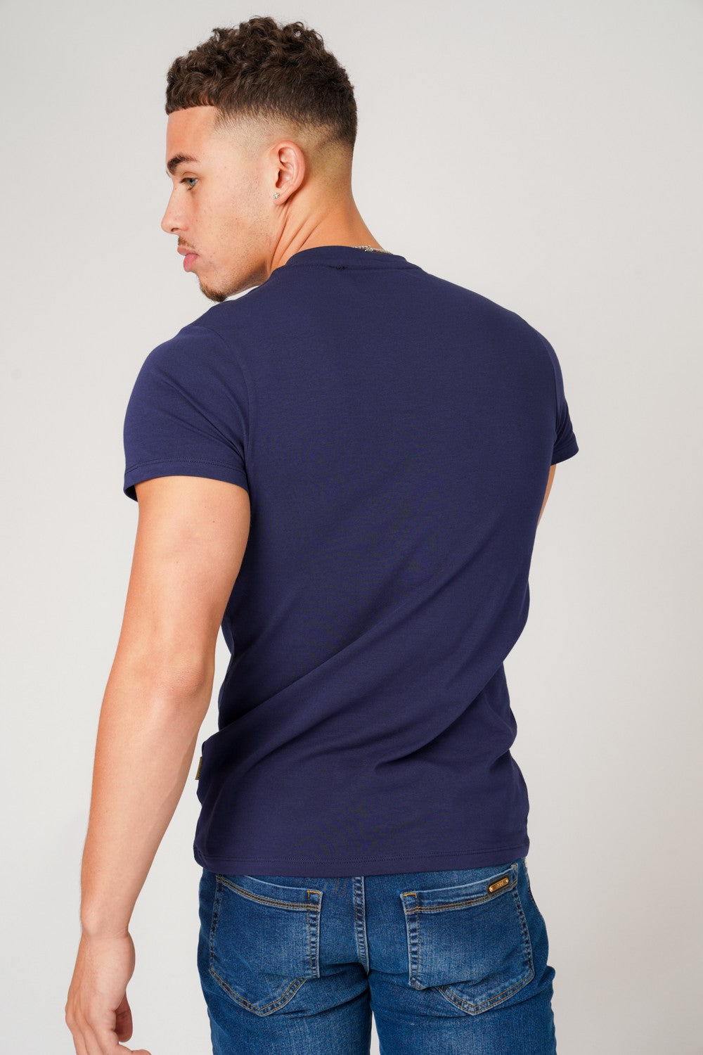 GOLD STITCH NAVY T-SHIRT