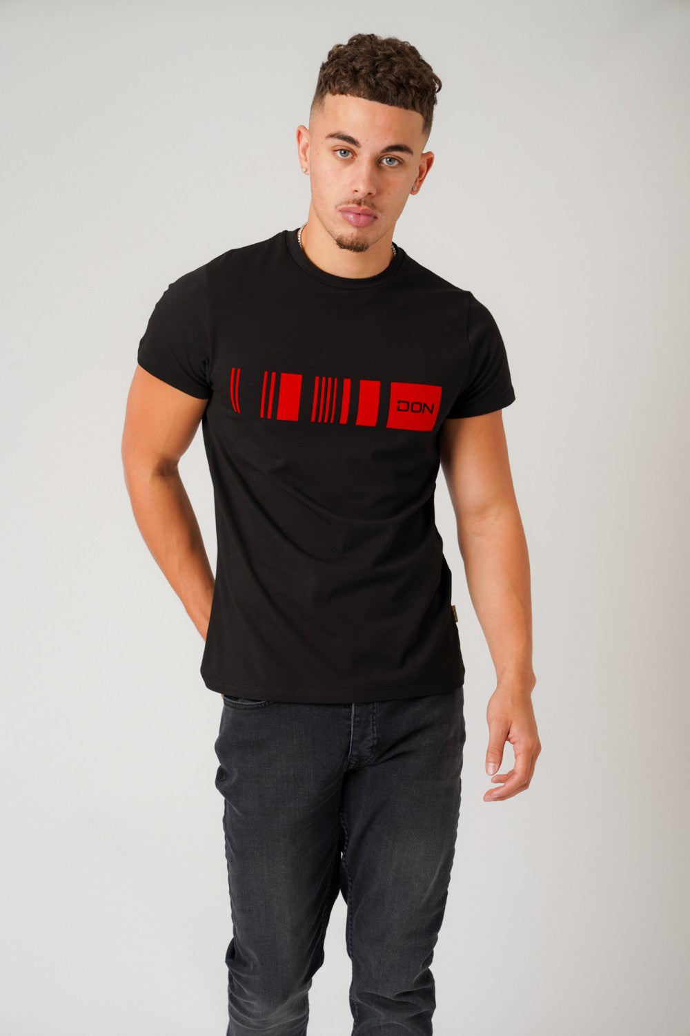 SUEDE BARCODE BLACK T-SHIRT