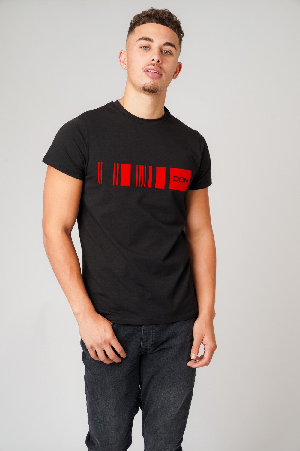 SUEDE BARCODE BLACK T-SHIRT