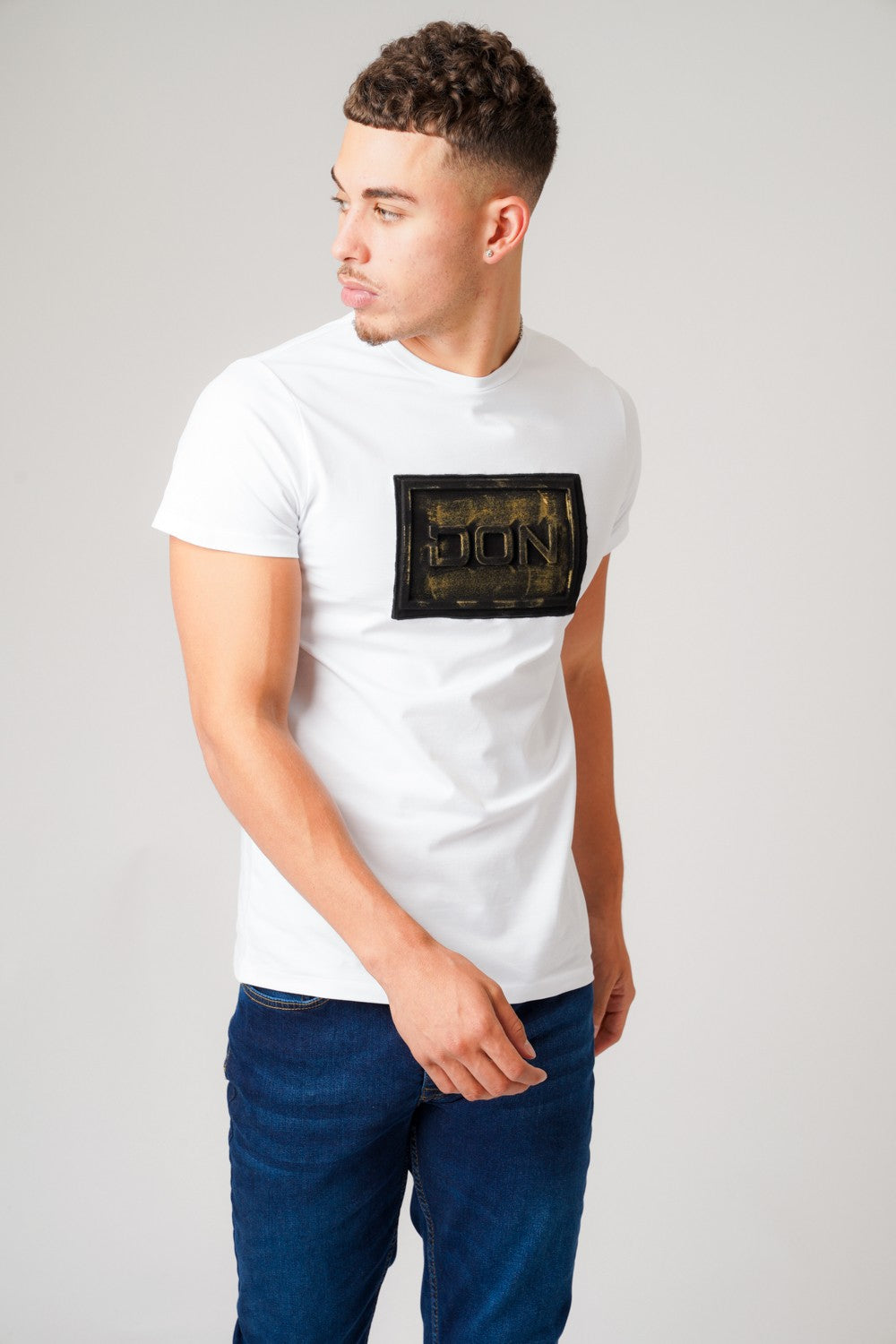 3D APPLIQUE WHITE T-SHIRT - Don Jeans