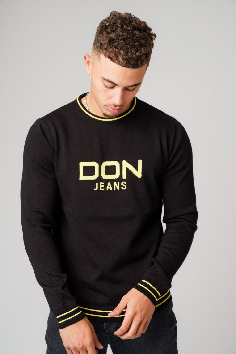 DON JEANS KNITWEAR BLACK & YELLOW - Don Jeans