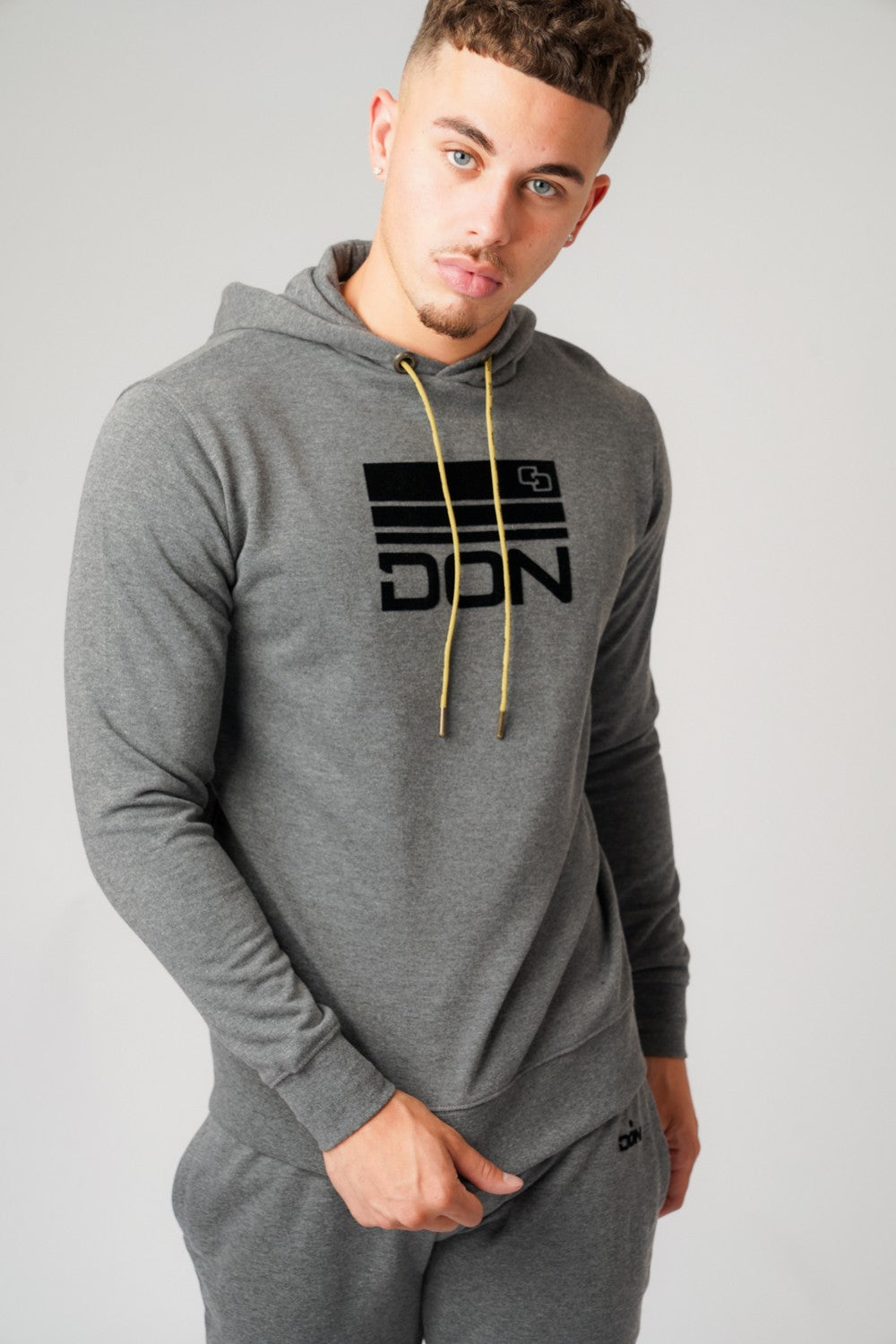 DON GREY MARL & BLACK HOODIE